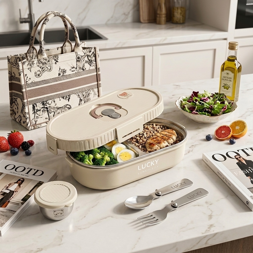 Meal Prep Kit - 전자레인지용 304 스테인리스 도시락 세트, 새지