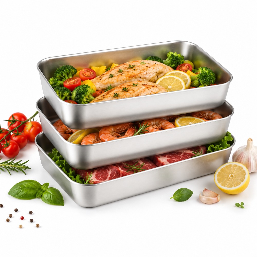 Meal Prep Kit - 3개 묶음 스테인리스 스틸 식품 보관