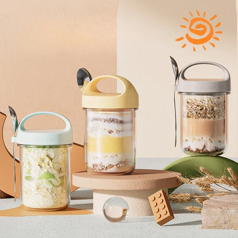 Meal Prep Oatmeal Jars - 420ML 새로운 아침 식사 컵 오트밀