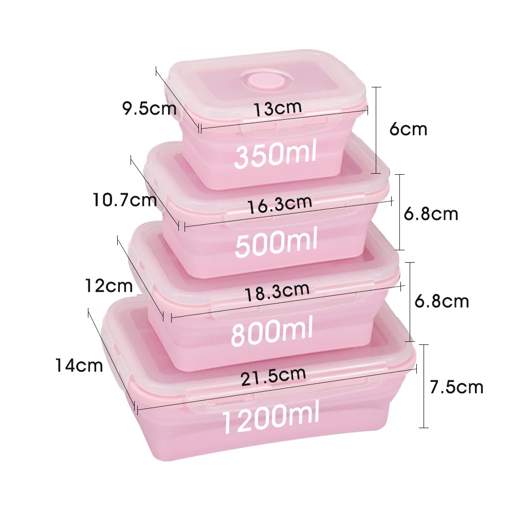 Meal Prep Kit - 뚜껑과 통풍구가 있는 접이식 식품 보관