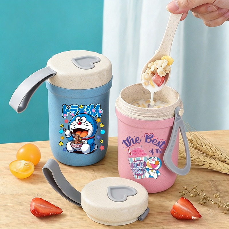 Meal Prep Oatmeal Jars - 도라에몽 소녀 소년 휴대용 아침 식사