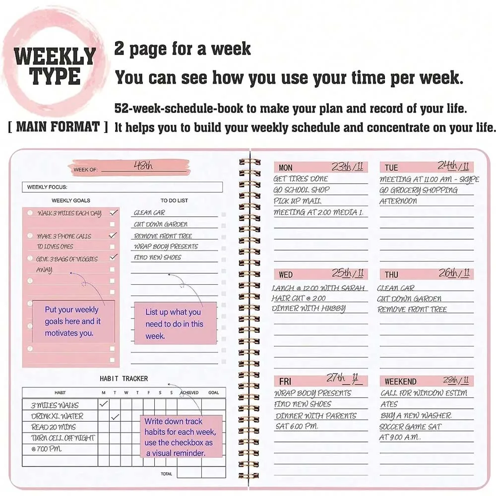 A5 위클리 플래너 코일 데일리 플래너 심플하고 스타일 - Meal Prep Planner 리뷰 및 가격