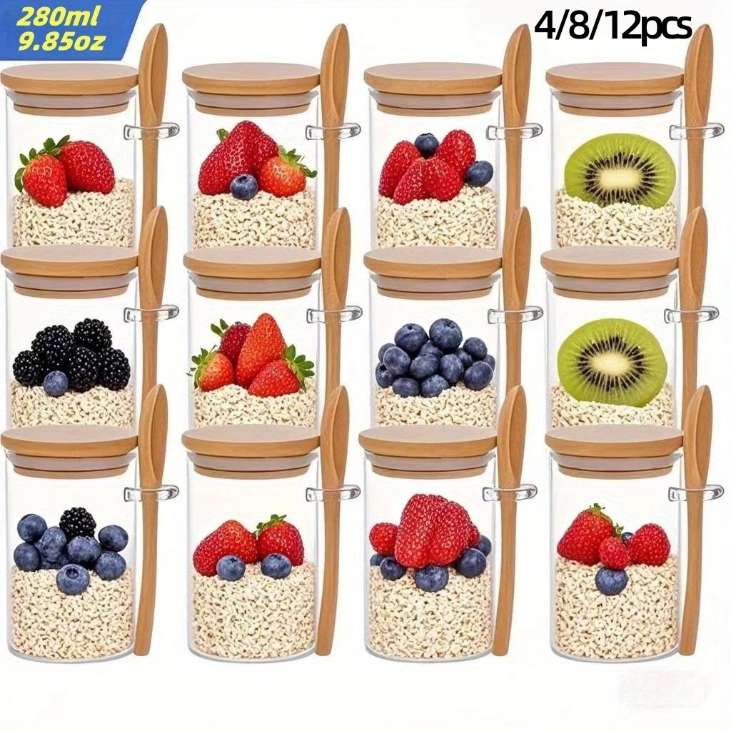 4/8/12개입, 뚜껑이 있는 오트밀 아침식사 컵(9. - Meal Prep Oatmeal Jars 리뷰 및 가격