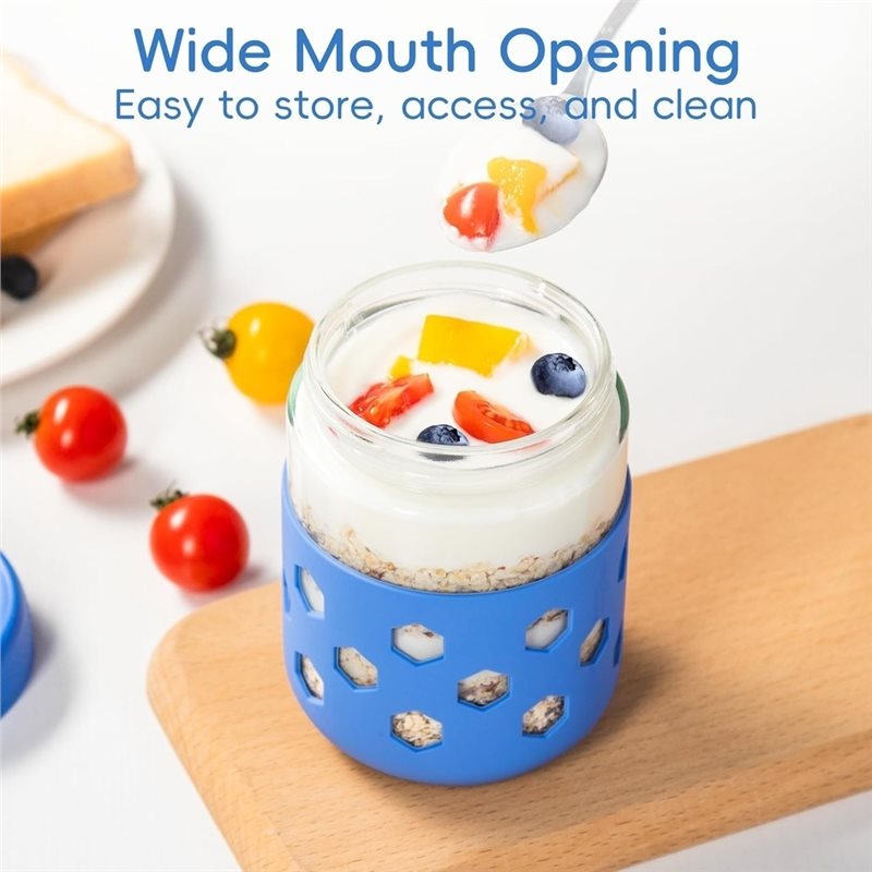 B08B-밀폐형 뚜껑이 있는 유리병, 입구가 넓은 식사 - Meal Prep Oatmeal Jars 리뷰 및 가격