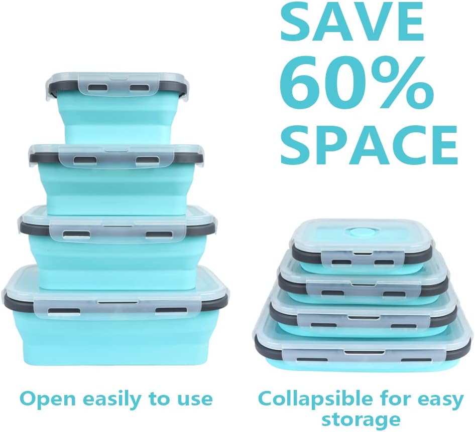 뚜껑과 통풍구가 있는 4PS 접이식 식품 보관 용기,  - Meal Prep Kit 리뷰 및 가격