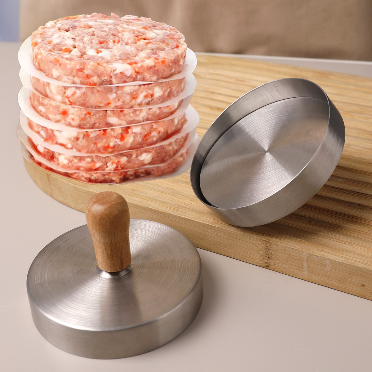 스테인리스 스틸 버거 고기 패티 몰드 프레스 팬케이크  - Rice Ball Mold 리뷰 및 가격