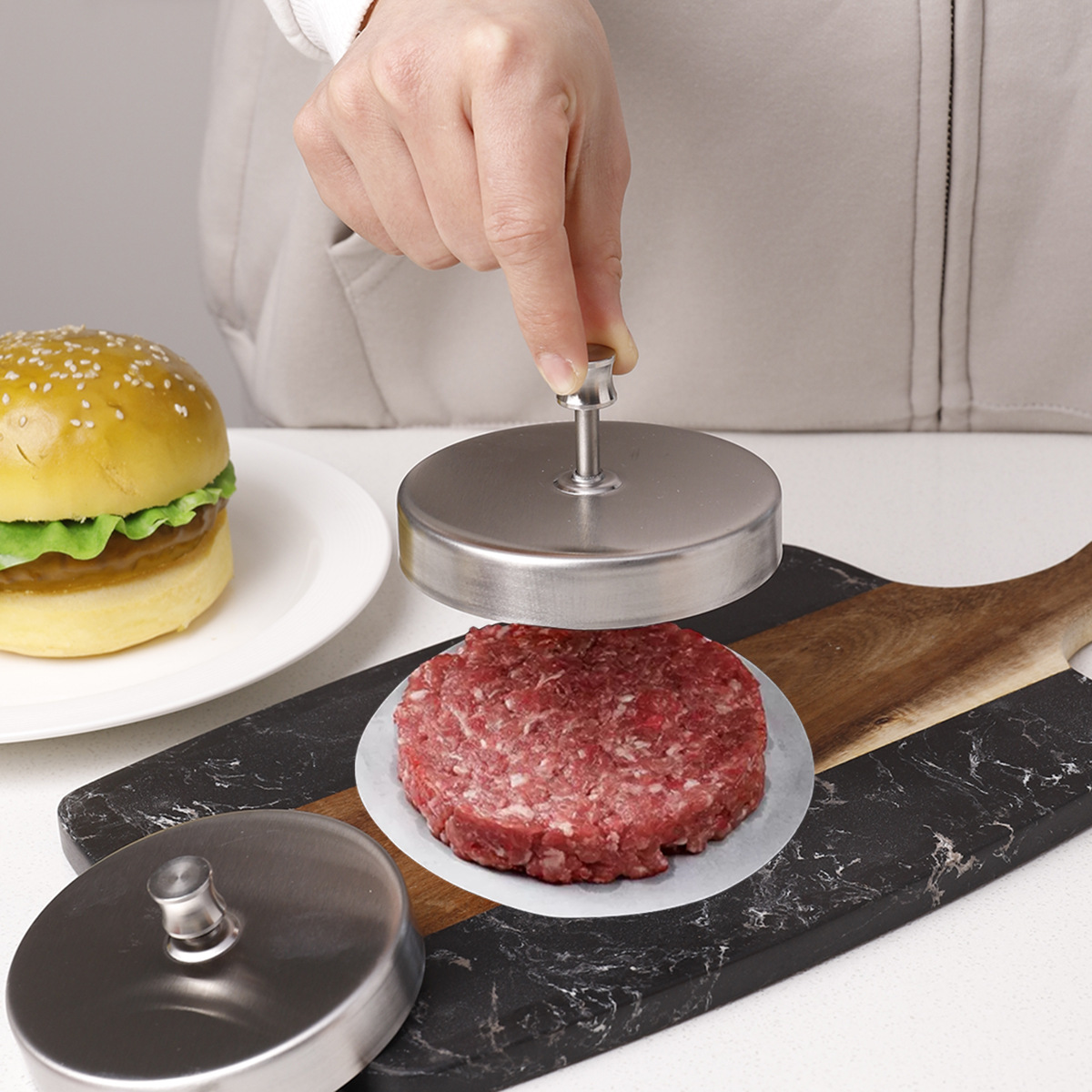 스테인리스 스틸 버거 고기 패티 몰드 프레스 팬케이크  - Rice Ball Mold 리뷰 및 가격