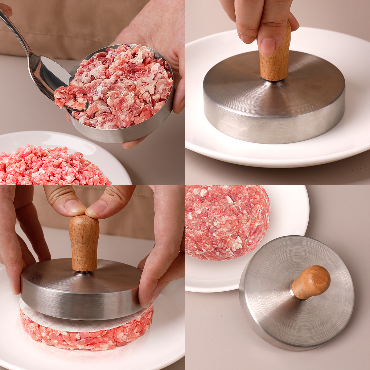 스테인리스 스틸 버거 고기 패티 몰드 프레스 팬케이크  - Rice Ball Mold 리뷰 및 가격