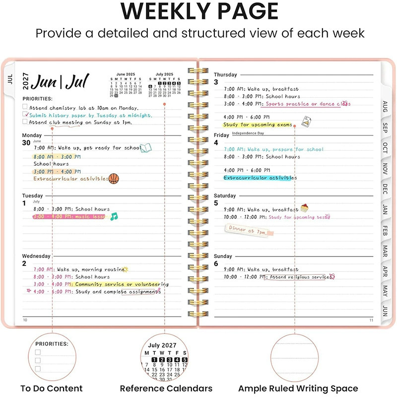 1개 2027 학업 플래너 A5 주간/월간 플래너(탭  - Meal Prep Planner 리뷰 및 가격