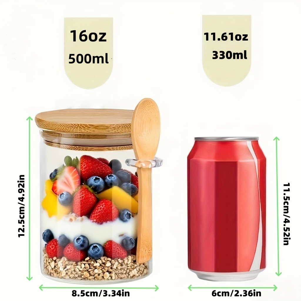 1/2/4/8개입 오트밀 유리컵 세트, 뚜껑과 스푼 포 - Meal Prep Oatmeal Jars 리뷰 및 가격
