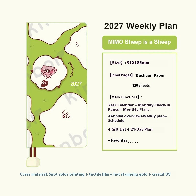 2027 Kinbor 귀여운 주간 플래너 노트 연간 및 - Meal Prep Planner 리뷰 및 가격