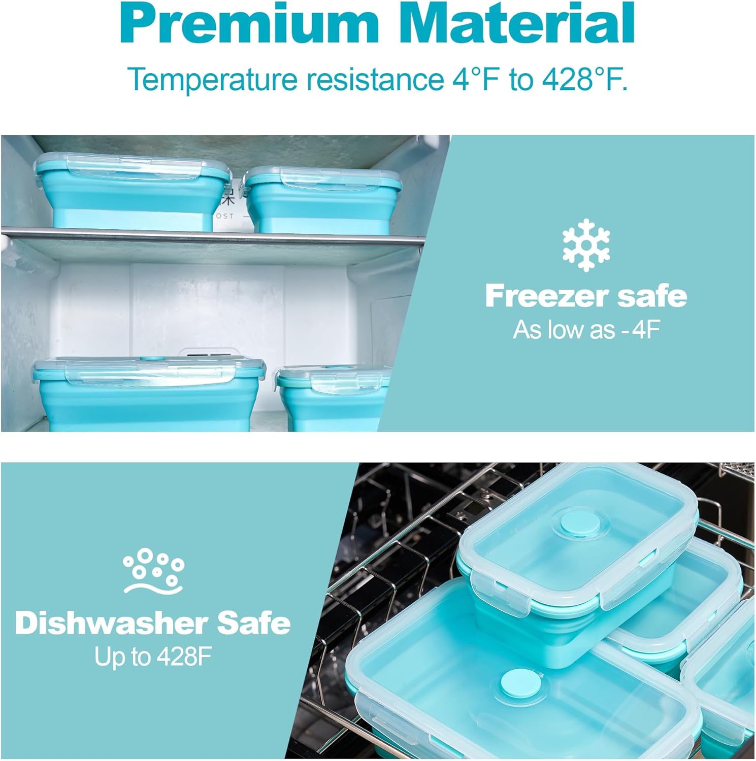 뚜껑과 통풍구가 있는 접이식 식품 보관 용기, 11.8 - Meal Prep Kit 리뷰 및 가격