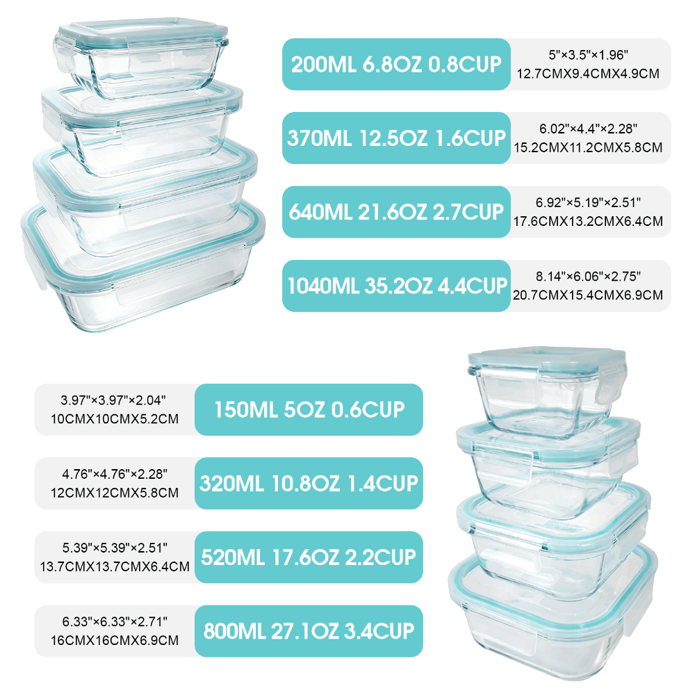24개 유리 식품 보관 용기 세트, 모던한 투명 보로실 - Meal Prep Kit 리뷰 및 가격